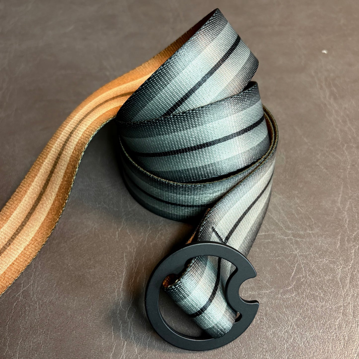 CHARCOAL AND TAN BELT - REVERSIBLE