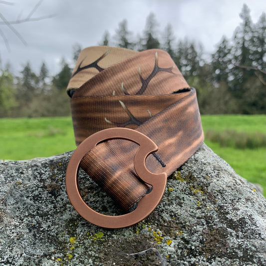 ELK ANTLER REVERSIBLE BELT