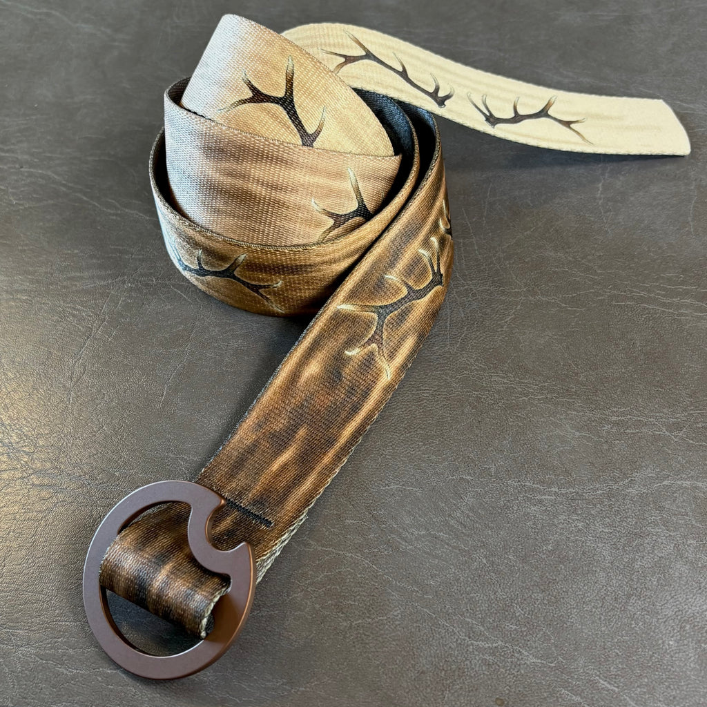 ELK ANTLER REVERSIBLE BELT