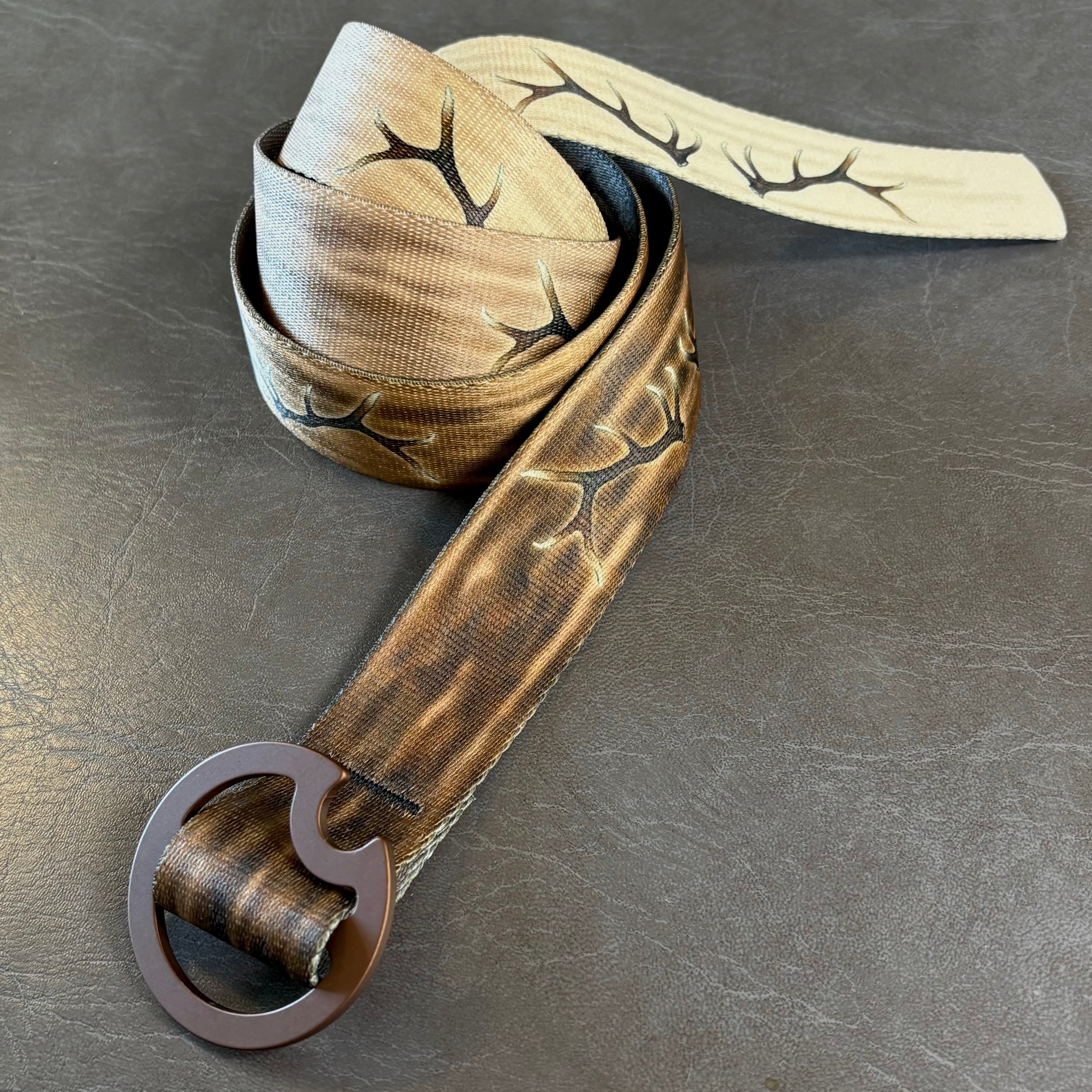 ELK ANTLER REVERSIBLE BELT