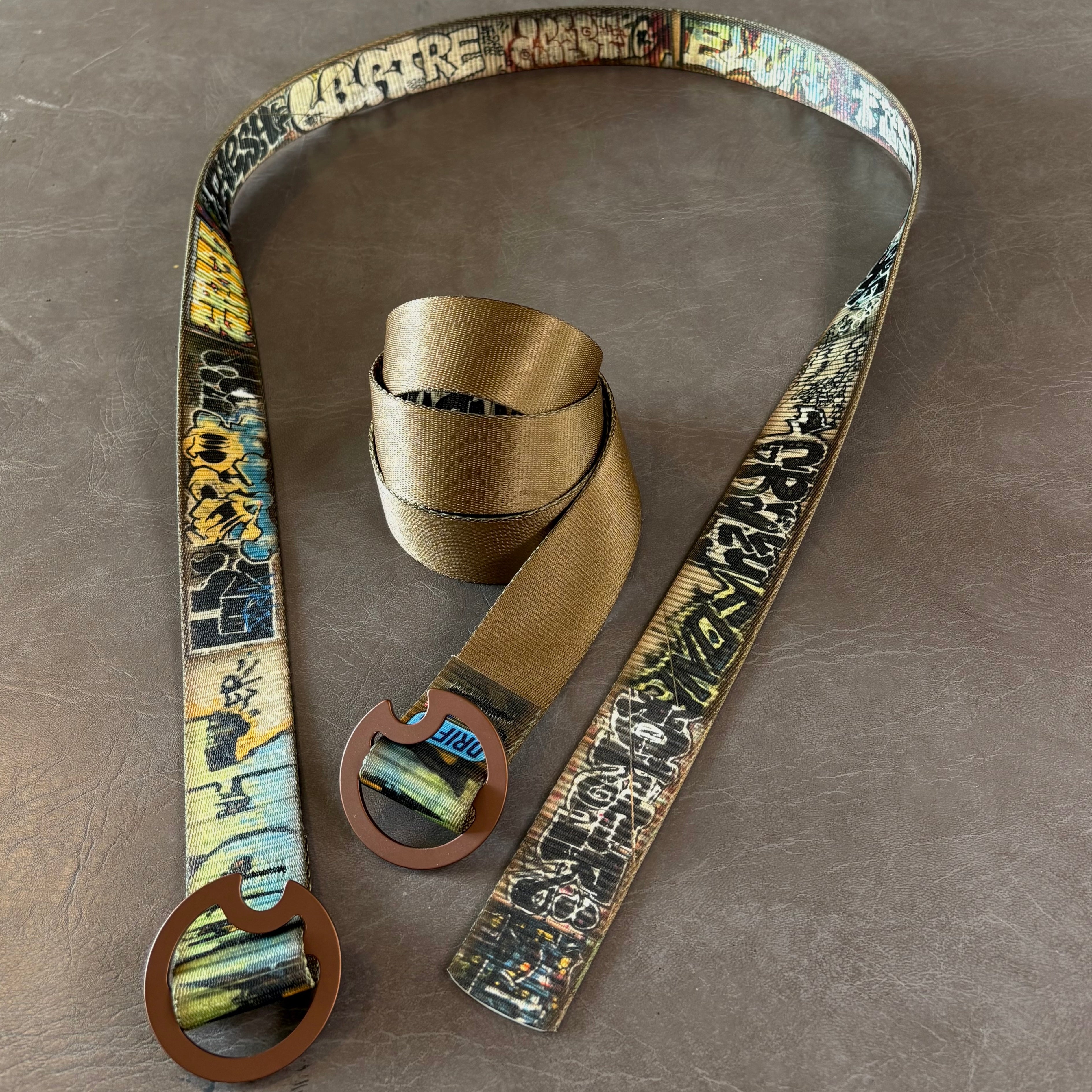 GRAFFITI BROWN REVERSIBLE BELT