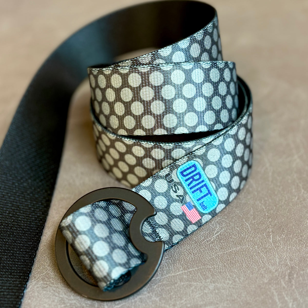 Disorted Belt GRAY BLACK DIMPLE BELT - REVERSIBLE β DRIFT Belt Company