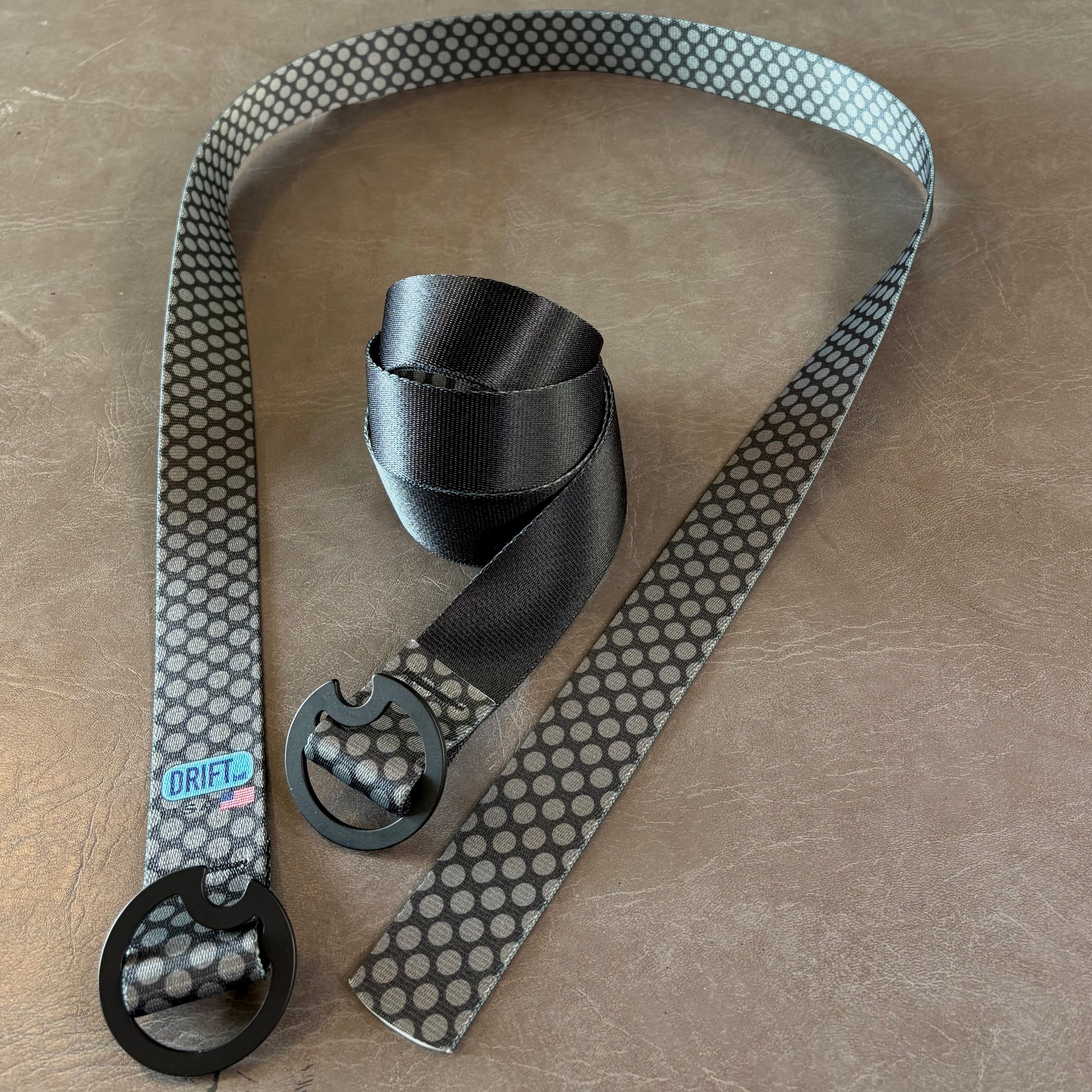 GRAY BLACK DIMPLE BELT - REVERSIBLE