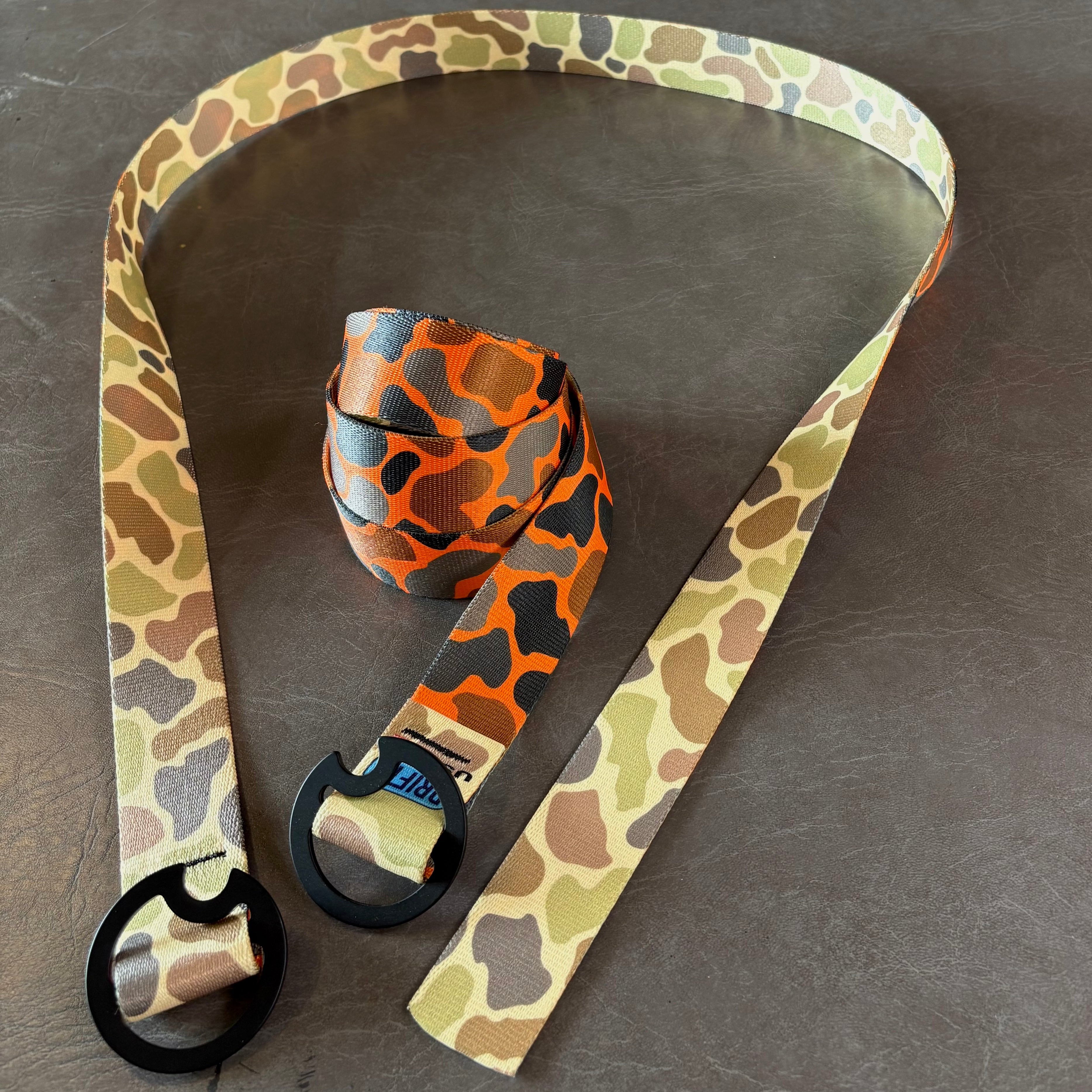 OLD SCHOOL DUCK CAMO/BLAZE CAMO BELT - REVERSIBLE