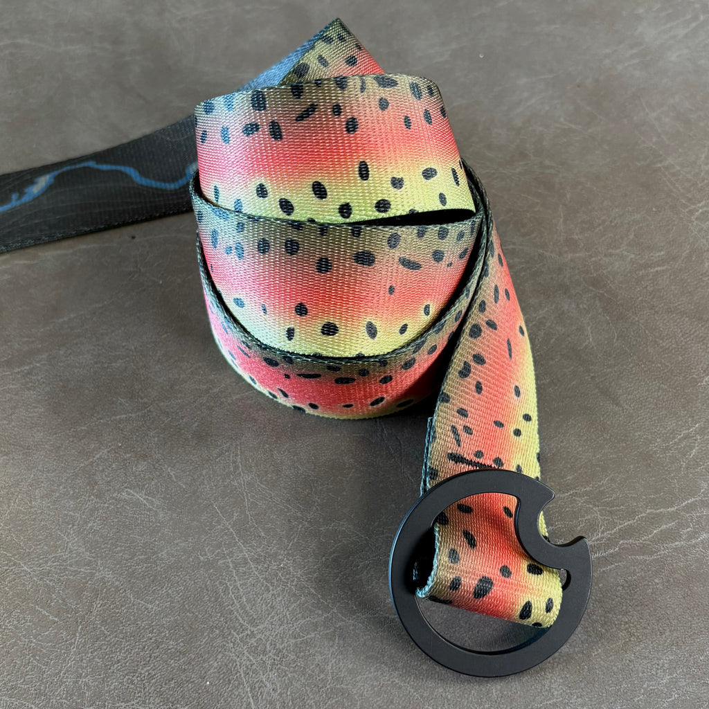 RAINBOW TROUT BELT - REVERSIBLE (BLACK BUCKLE)