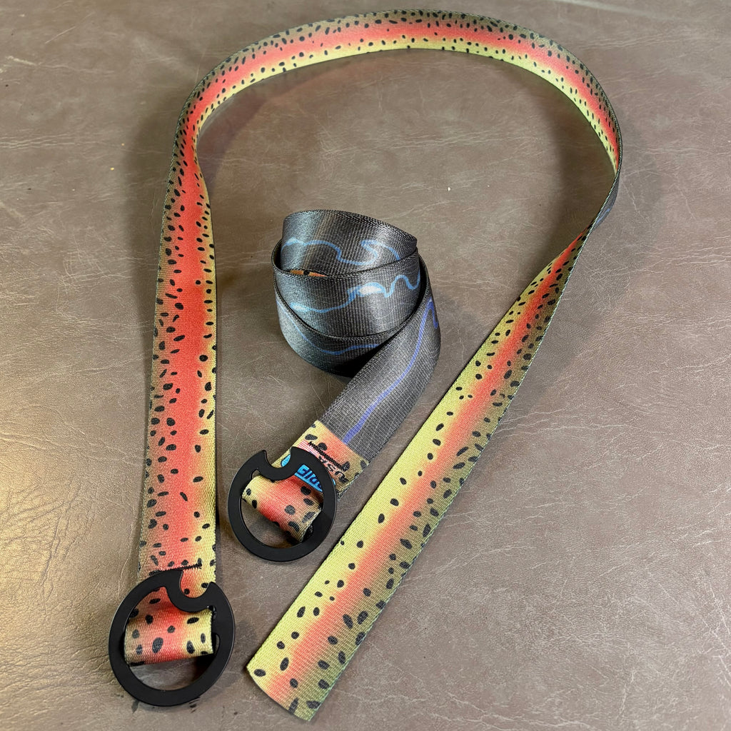 RAINBOW TROUT BELT - REVERSIBLE (BLACK BUCKLE)