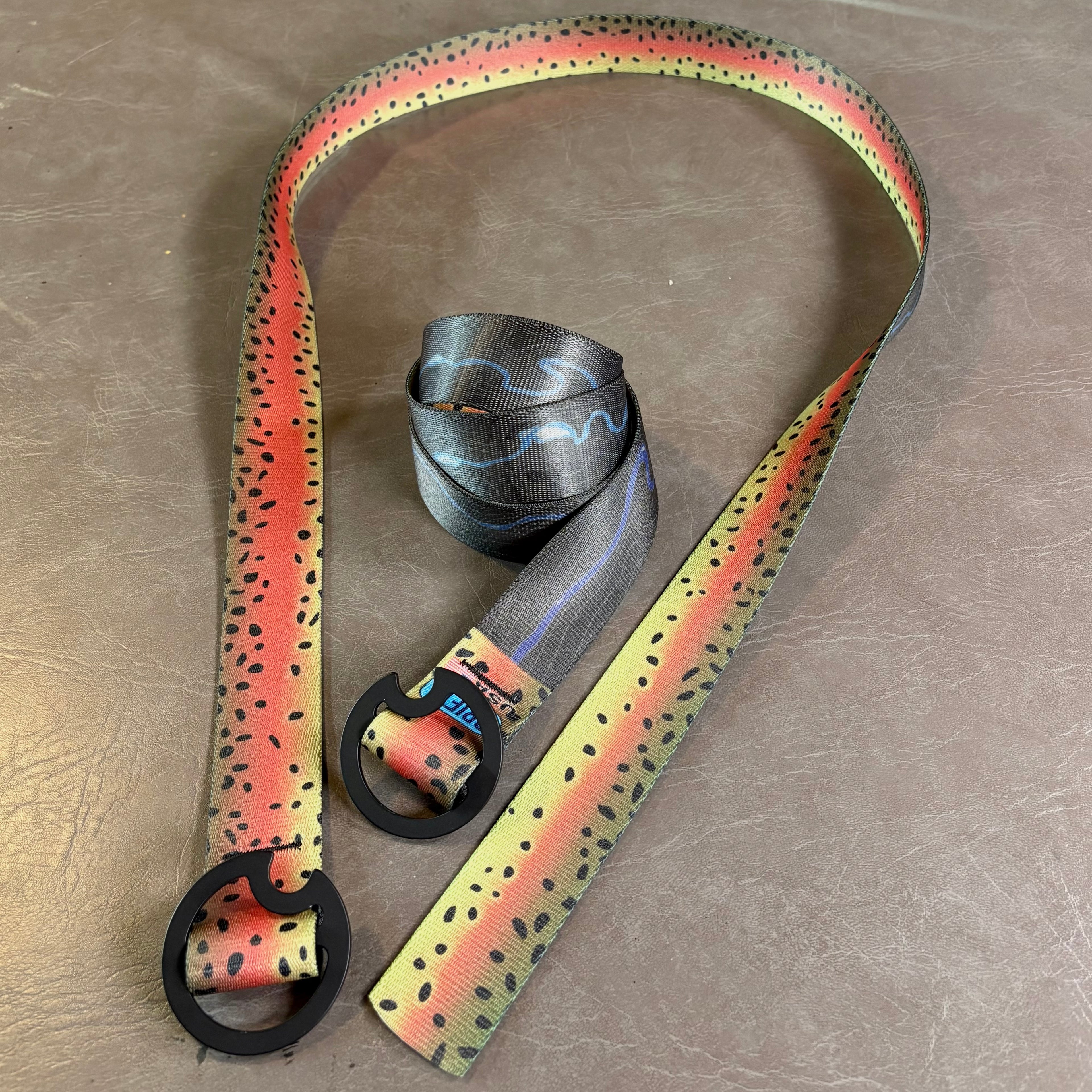 RAINBOW TROUT BELT - REVERSIBLE (BLACK BUCKLE)