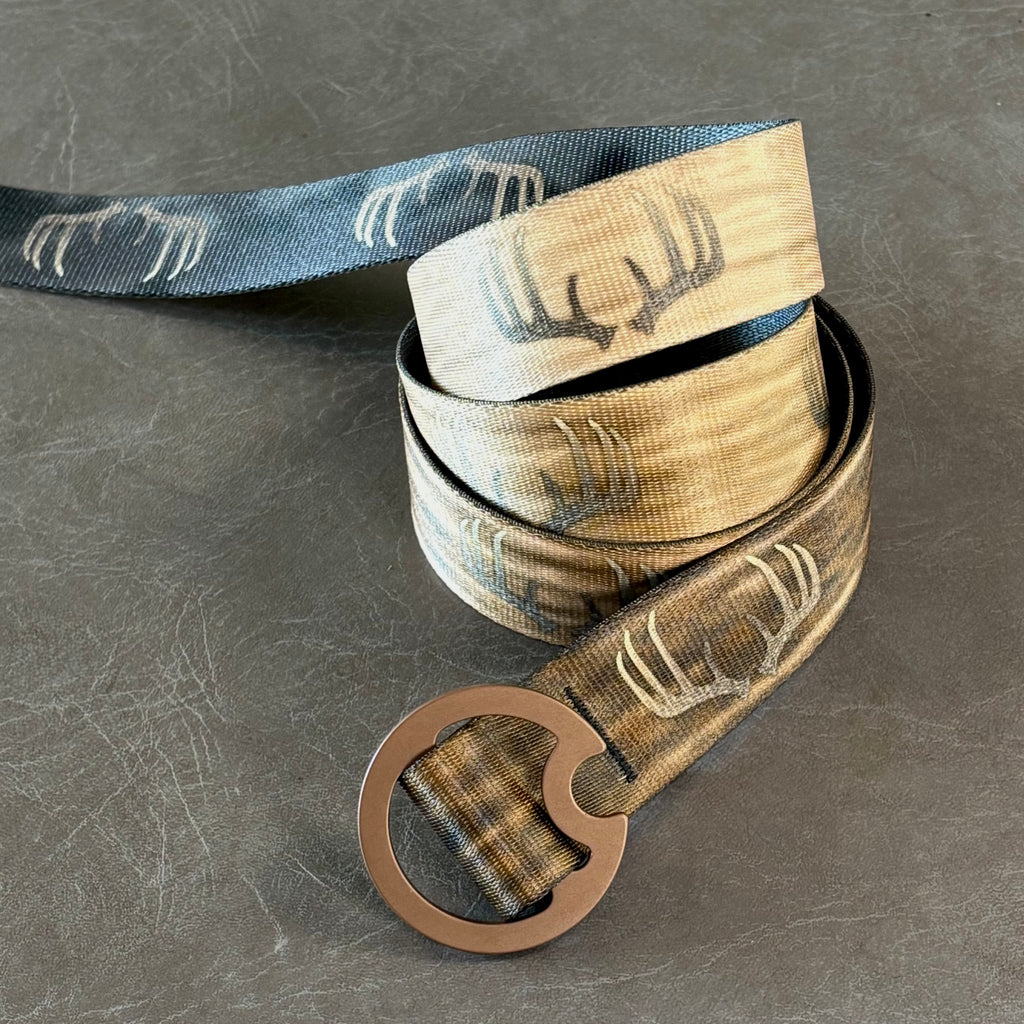 WHITE-TAIL ANTLER BELT - REVERSIBLE