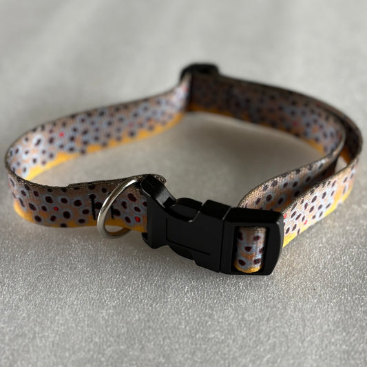 DOG COLLAR - BROWN TROUT M/L