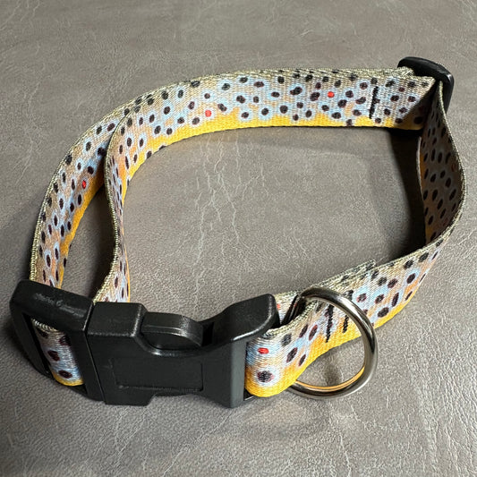 DOG COLLAR - BROWN TROUT M/L