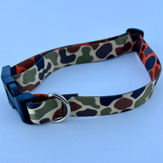 DOG COLLAR - OLD SCHOOL DUCK CAMO M/L