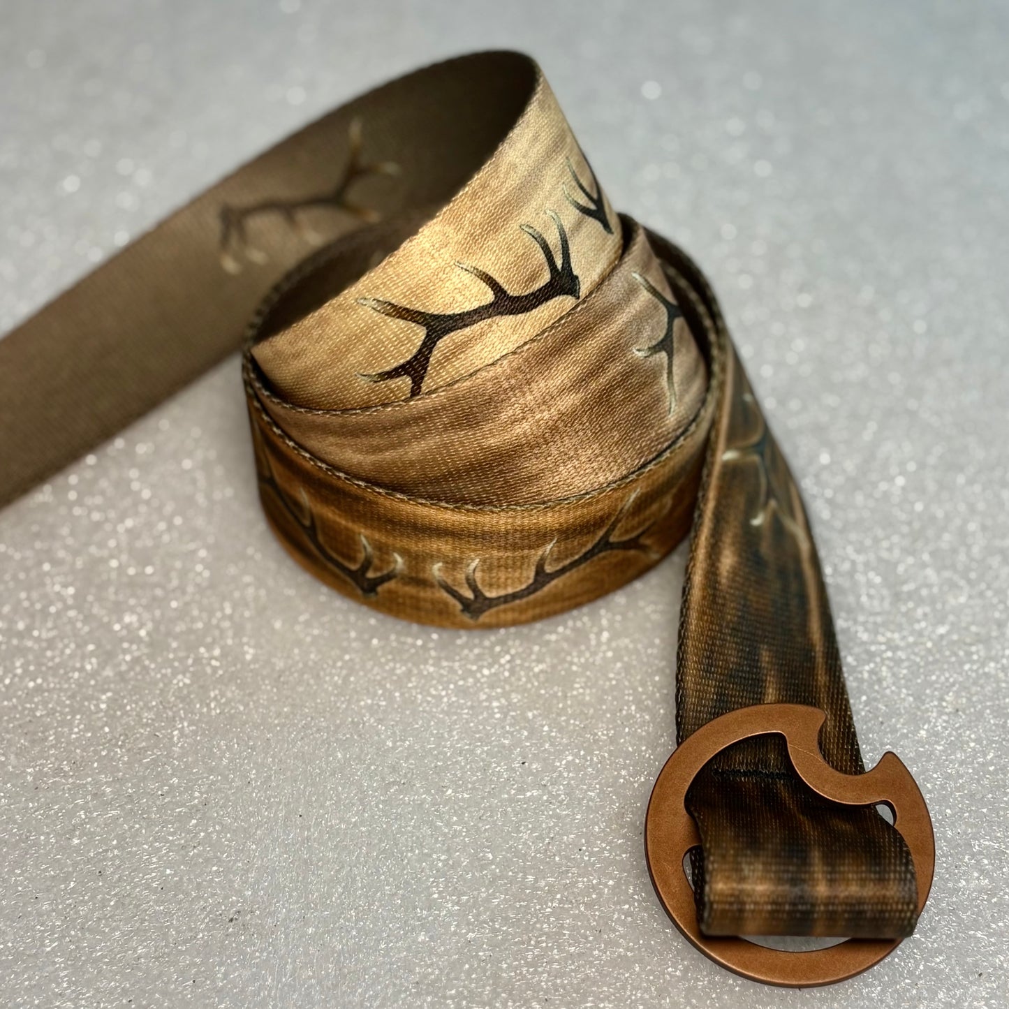 ELK ANTLER REVERSIBLE BELT