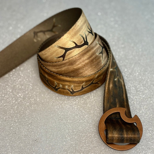 ELK ANTLER REVERSIBLE BELT