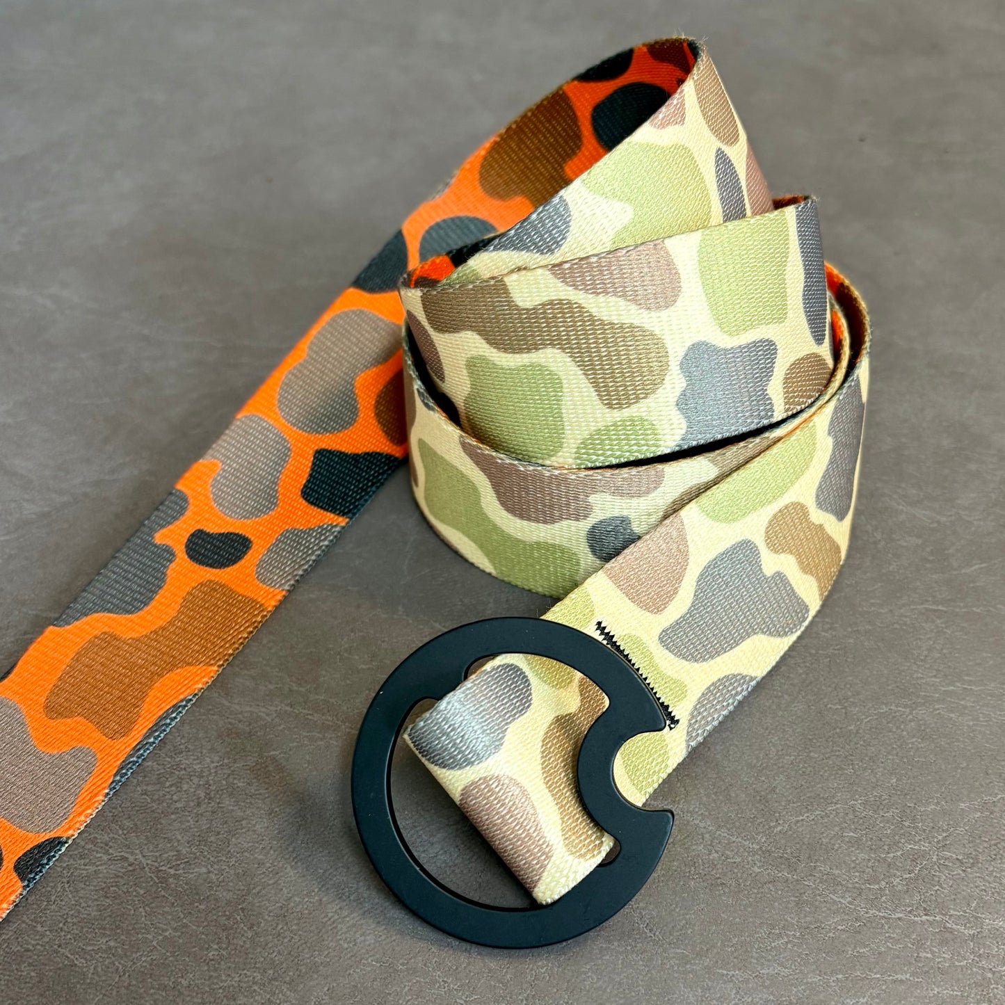 OLD SCHOOL DUCK CAMO/BLAZE CAMO BELT - REVERSIBLE